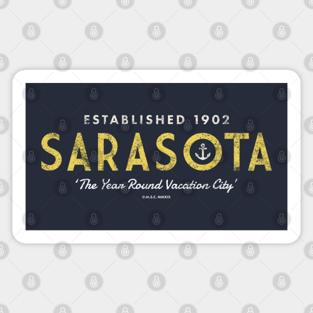 Sarasota Florida - Vintage Anchor Sticker by DMSC